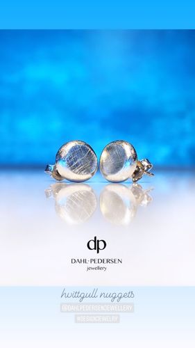 Hvittgull nuggets ørepynt